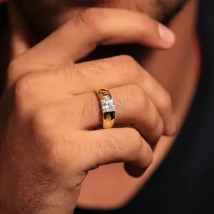 Men’s Princess Cut Solitaire Diamond Ring Emotions <b>Memories</b> Luxury Passion for Men's Special Day DE VVS-VS Clarity IGI Certified - Product Image 5