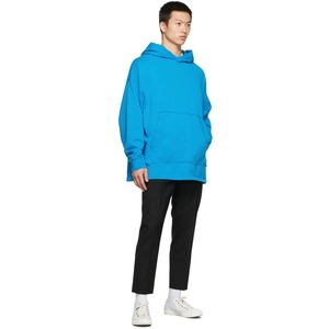 Sudadera con Capucha Azul Extra Grande para Hombre, Color Sólido, Algodón French Terry, Manga Larga, con Bolsillo, Transpirable, para Otoño - Product Image 2