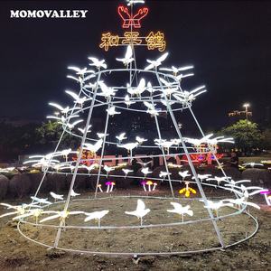 Superventas, nueva Carcasa de ABS <span class=keywords><strong>azul</strong></span> claro, atrae visitantes, decoración de Pascua, pájaro volador, luz led, decoración al aire libre para eventos - Product Image 6