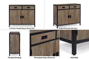 Table de chevet scandinave Veloz en teck massif, armoire à tiroirs en bois minimaliste pour chambre à coucher, entrepôt, villa de luxe, hôtel - Product Image 6