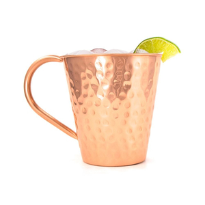 Taza de cobre artesanal para bar, acabado martillado a mano, para cócteles y bebidas, con asa, para uso en bares domésticos. - Product Image 1