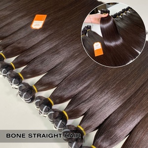 มัดผมมนุษย์ชาวเวียดนาม100% ผมตรงโบนเจ็ตกระดูกสีดำ8 ''-34'' - Product Image 3