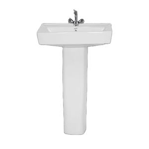 Vente exclusive d'articles sanitaires personnalisés de la meilleure qualité, lavabo en céramique blanche brillante avec socle à bas prix - Product Image 1