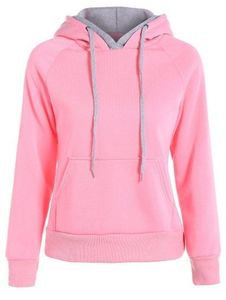 Sudadera con Capucha Rosa para Mujer, Sudadera de Manga Larga con Capucha, Ropa Casual de Invierno para la Calle - Product Image 4