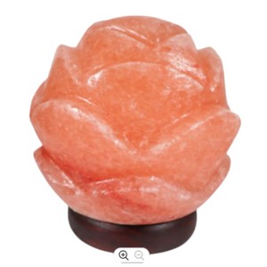 Lampe de sel en forme de rose de l'Himalaya Sian Enterprises, sculptée à la main, matériau organique, écologique, Feng Shui, lumière chaude - Product Image 4