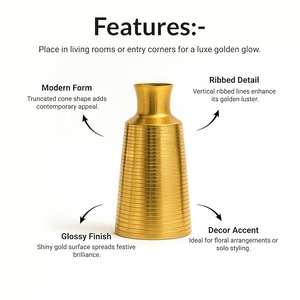 Jarrón Decorativo de Metal de Primera Calidad para Flores, Adorno Sofisticado para Interiores del Hogar - Product Image 5