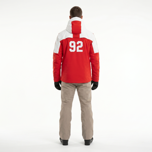 Chaqueta de Esquí con Capucha Personalizada para Hombre, Chaqueta Softshell Aislante, Impermeable, Ajustada, Deportiva, con Bloques de Color, Rellena de Poliéster, para Invierno - Product Image 2