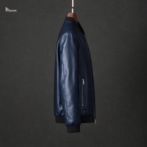 Chaqueta de Cuero Negra para Hombre, Cierre de Cremallera, Estilo Motero Informal, Ropa de Invierno, Prenda Exterior Duradera, Logotipo Personalizado, Proveedor OEM - Product Image 4