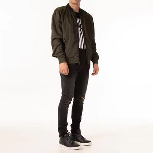 <b>Men's</b> Stylish Comfortable Stand Collar Waterproof Bomber <b>Jackets</b> Customize Fabric <b>Long</b> Sleeve Zip Up Flight Bomber <b>Men's</b> <b>Jackets</b> - Product Image 3