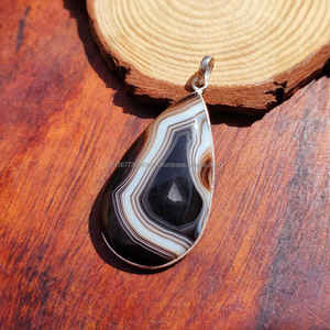 Colgante de Plata de Ley 925 con Ágata de Botsuana, Chapado en Oro, Hecho a Mano, Diseño Exclusivo, Regalo de Compromiso o Aniversario para Mujer - Product Image 5