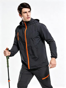 Custom Men Windbreaker <b>Jacket</b> Hooded <b>Waterproof</b> Outdoor Sportswear Contrast Zipper Rain Coat Pack - Product Image 5