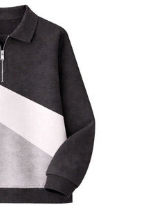 เสื้อสเวตเชิ้ตผู้หญิงแบบซิป สีบล็อก แขนยาว ผ้าถัก คอตตอน ใส่สบายๆ สำหรับฤดูใบไม้ร่วง ปกคอพับได้ - Product Image 6