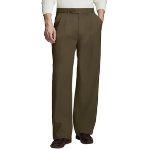 Pantalon de Costume Plissé Large en Polyester Taille Moyenne pour Homme, Style Old Money, Infroissable et Respirant, Idéal pour le Travail et le Bureau - Product Image 6