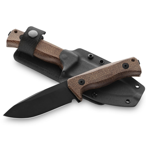 Cuchillos de Caza con Hoja Negra y Mango Texturizado Marrón, Diseño Fijo y Funda Protectora Negra para Camping y Actividades al Aire Libre - Product Image 2