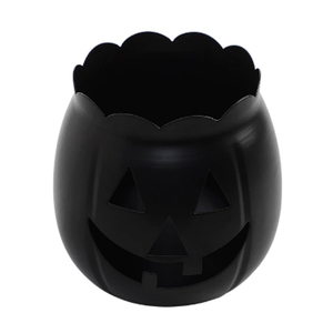 Black Halloween Trick or Treat <b>Tealight</b> Candle Holders Spooky Votive <b>Lanterns</b> Set of 2 Metal Halloween Votive Holders - Product Image 4