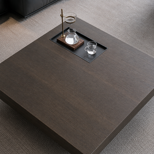 Mesa de Centro Moderna de Madera con Bandeja Empotrada, Mesa Minimalista para Sala de Estar, Oficina, Decoración del Hogar - Product Image 6