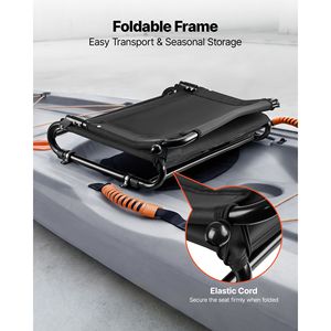Sedile per Kayak con Telaio in Lega di Alluminio e Tessuto Oxford 600D, Supporto Lombare Confortevole, Facile Montaggio, Design Pieghevole per un Trasporto Comodo - Product Image 4