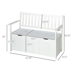 41-Gallon Outdoor Storage <b>Wooden</b> Deck Box 2-Seat Patio <b>Bench</b> with Inner Waterproof PE Lining for Garden Outdoor Container - Product Image 3