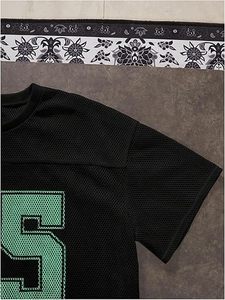 Camiseta Deportiva Negra de Malla con Número 95 Rojo, Jersey de Poliéster de Manga Corta, Ropa Deportiva - Product Image 4