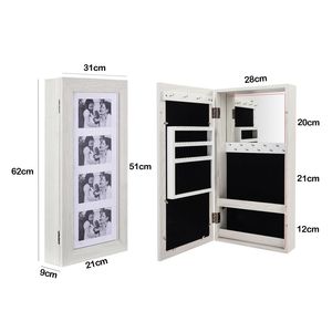Armadietto Portagioie Salvaspazio con Specchio, Montabile a Parete/Porta, con Chiusura di Sicurezza - Spedizione Gratuita - Product Image 5