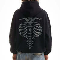 Sweat à capuche pour homme en coton 100% avec strass, design personnalisé, surdimensionné, poids lourd, hiver