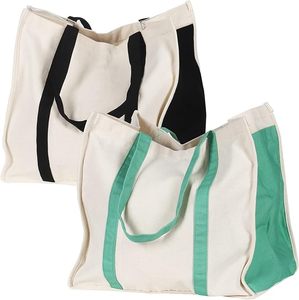 Canvas Tote <b>Bag</b> Solid Color Minimalist Design <b>Navy</b> Trim Eco-Friendly Polyester Lining for Shopping Daily Use West Bengal Origin - Product Image 2