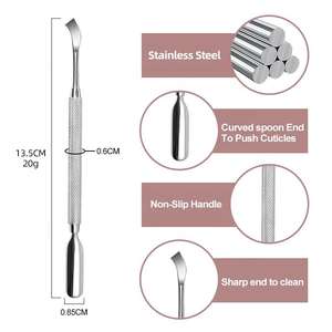 Juego de Manicura Profesional de Alta Calidad, Herramientas de Acero Inoxidable, Cortacutículas Afilado, Raspador, Empujador de Cutículas, Reutilizable y Desechable - Product Image 2