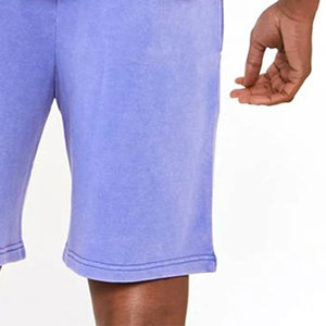 Plain Dyed Solid Color Acid Wash Men's Shorts Elastic Waist Cotton Custom Design High Street Style New Arrival Shorts - Product Image 6