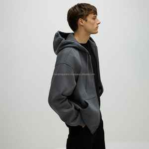 Sweat à capuche en molleton français de luxe Nardon Apparel, double fermeture éclair, 100% coton lourd 500 g/m², fermeture éclair épaisse personnalisée pour l'hiver - Product Image 3