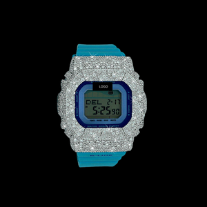 Montre de luxe Moissanite VVS sertie de diamants avec mouvement à quartz G-Shock et finition haut de gamme pour cadeau de mariage ou de fiançailles unisexe - Product Image 1