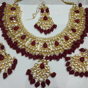Indian Classic Women's Choker Wedding Engagement Anniversary Party Green Traditional Crystal Kundan Faux Pearl Alloy Gold <b>Gift</b> - Product Image 1