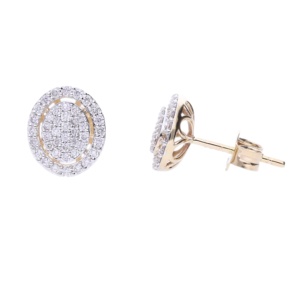 Elegantes y Radiantes Diamantes Naturales de Corte Brillante de 0.5CTW, Chapados en Rodio sobre Oro de 14K, Simétricos, para Mujer, Ideales para Bodas y Fiestas - Product Image 3
