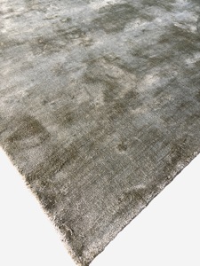 Handwoven Green Silk Rug: Luxury Minimalist Carpet - Product Image 2