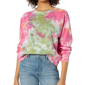 Sudadera Oversize de Cuello Redondo con Estampado Tie Dye para Mujer, Manga Larga, Tejida, 100% Algodón, Informal, para Otoño e Invierno - Product Image 3