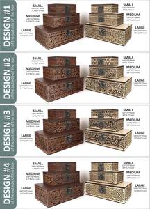 Custom Wooden Gift <b>Box</b> with Laser Engraving Rectangle Shape Metal <b>Lock</b> Oven <b>Safe</b> for Wedding Valentine Party Favors - Product Image 3