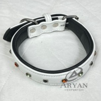 Collier pour chien en cuir de vachette pleine fleur, nouveau design, vente en gros, élégant, facile à ajuster, accessoires pour animaux de compagnie durables