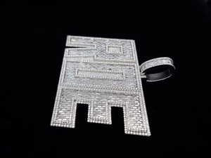 Luxury Hip Hop Custom Fine Jewelry 925 <b>Silver</b> Iced Out Bling VVS Moissanite Diamond <b>Initial</b> Letter Charms <b>Pendant</b> For Man's - Product Image 3
