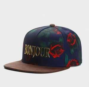 <b>Puff</b> Printed Floral Pattern Hip Hop Style Unisex Adjustable Fit Polyester Breathable Snapback Cap for Spring Summer Casual Wear - Product Image 1