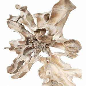 Sculpture murale Art Déco artisanale en racine de teck, forme irrégulière, biologique, naturelle, accent en bois naturel - Product Image 1