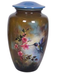 Urnes funéraires en métal faites à la main pour cendres humaines adultes, tendance, oiseaux, décoration funéraire réfléchie - Product Image 1