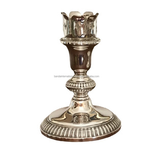 Portavelas cónico de aluminio con acabado de níquel para decoración de iluminación del hogar otros candelabros linternas y tarros de velas - Product Image 4