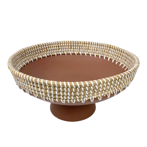 Frutero Redondo de Bambú Vintage Hecho a Mano y Ecológico con Tejido de Bambú y Ratán para Decoración de Cocina y Hogar y Servicio de Fiestas - Product Image 1