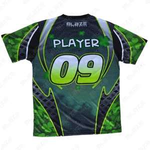 เสื้อเบสบอล Blaze Shamrock แขนสั้นสำหรับผู้ชาย ระบายเหงื่อได้ดี คอกลม ทรงสปอร์ต สีเขียว พิมพ์ลายการ์ตูน - Product Image 4