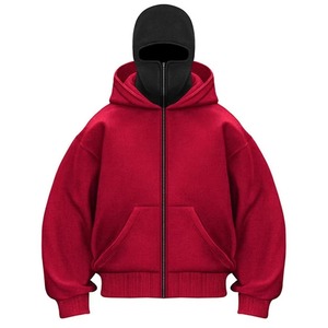 Sudadera con capucha unisex de algodón 100% con cremallera completa, estilo vintage, oversize, para hombre, venta al por mayor - Product Image 4