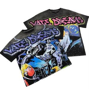 Cut and Sew Garment Custom <b>Vintage</b> <b>Graphic</b> DTG Printing 100% Cotton <b>Tee</b> Drop Shoulder Acid Wash T-shirts for Men - Product Image 6