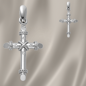 จี้ไม้กางเขนคลาสสิกยูนิเซ็กซ์ได้รับการออกแบบอย่างสวยงามเครื่องประดับเงินชุบทองเหลืองเพชรที่กำหนดเองสำหรับงานปาร์ตี้สวมใส่โลหะอัลลอย - Product Image 6