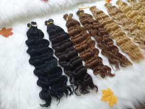 Extensions de cheveux italiennes en kératine à pointes plates 100% cheveux vierges vietnamiens Couleur claire Pré-collées Ruban adhésif Cheveux lisses et ondulés - Product Image 6