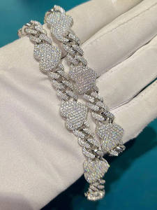 Chaîne cubaine en argent sterling 925 avec diamants simulés taille brillant rond, style hip-hop, idéale pour les cadeaux d'anniversaire de mariage - Product Image 3