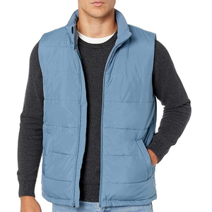 Wholesale Color Block Hooded Puffer Vest Sleeveless Quilted Padded <b>Gilet</b> Custom Logo Winter Outerwear - Product Image 3