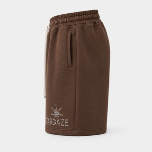 Shorts Bermuda en Coton Marron pour Homme avec Cordon de Serrage et Logo Brodé à la Ligne Inférieure, Style Décontracté, Taille Mi-Haute, Poches - Product Image 2